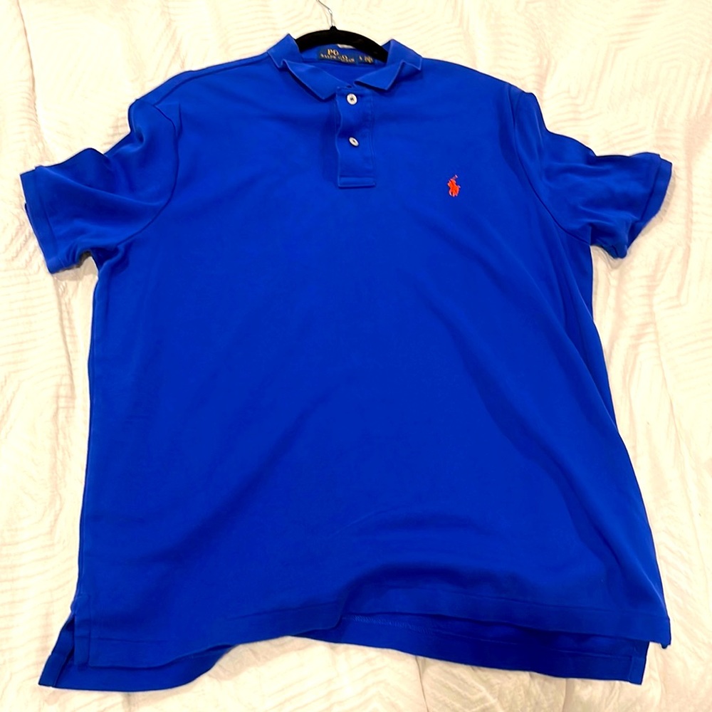 Polo Ralph Lauren Blue/Orange Men’s Polo Shirt - Large